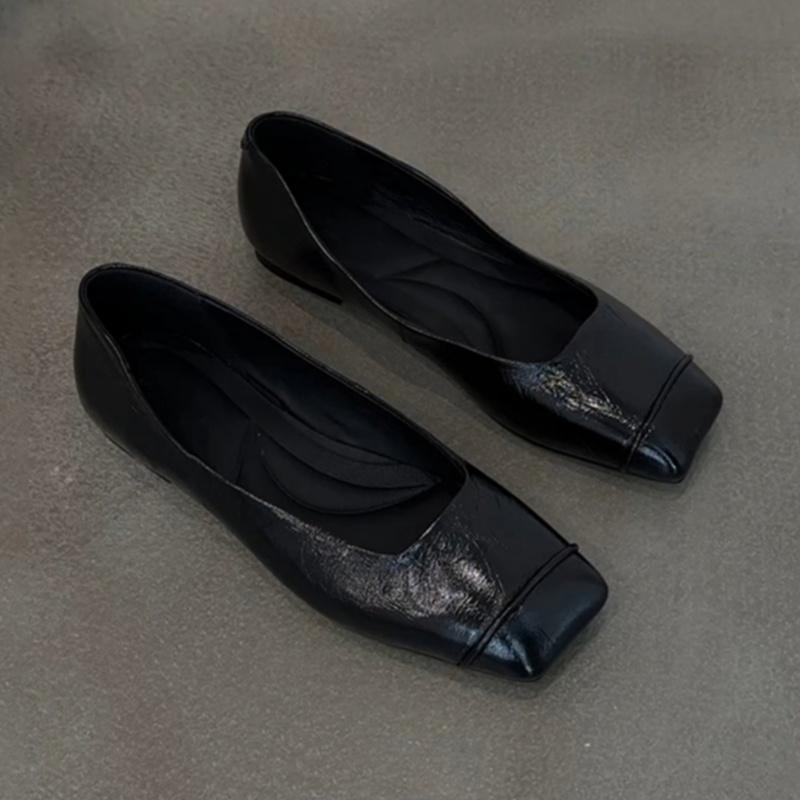 Fashion Mary Jane Square Toe Casual Low Heel Shoes 2025 Autumn New Fashion Daily Dress Up Temperament Women Flat Shoes Soft Soled Shoes