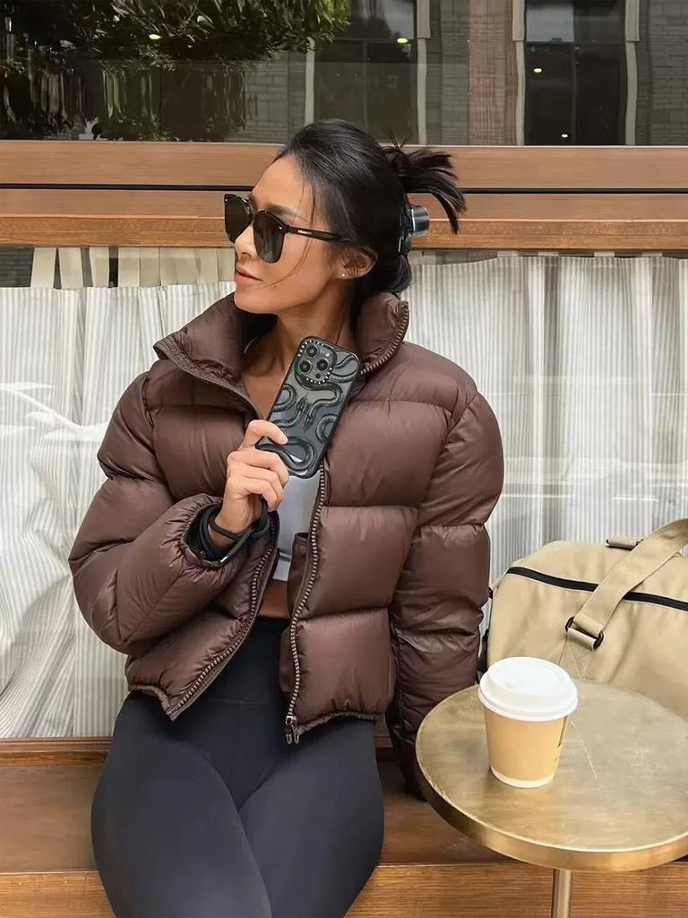 Down Cotton Puffer Jacket Women's Short Sleeve New Winter Thickened Student Cotton Coat Loose Bread Coat Outerwear