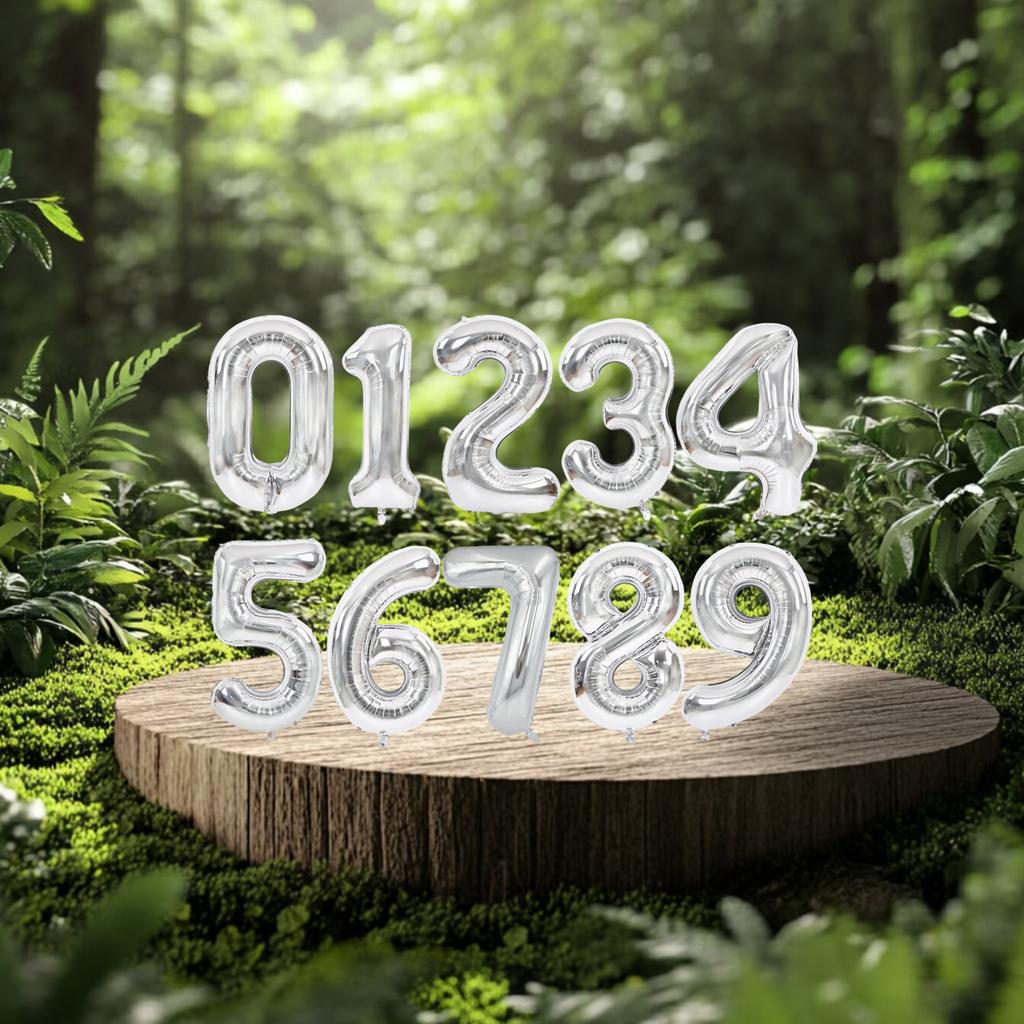 Number Balloons 16 Inch 0-9 Number Mylar Foil Balloons 10 Pcs Custom Digital Balloons For Birthday Party Engagement Graduations Anniversary Baby S