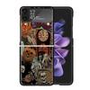 October Fall Halloween Spooky Pumpkin Clear Phone Case For Samsung Z Flip 7 6 5 4 3 Galaxy ZFlip7 ZFlip6 ZFlip5 ZFlip4 ZFlip3 5G