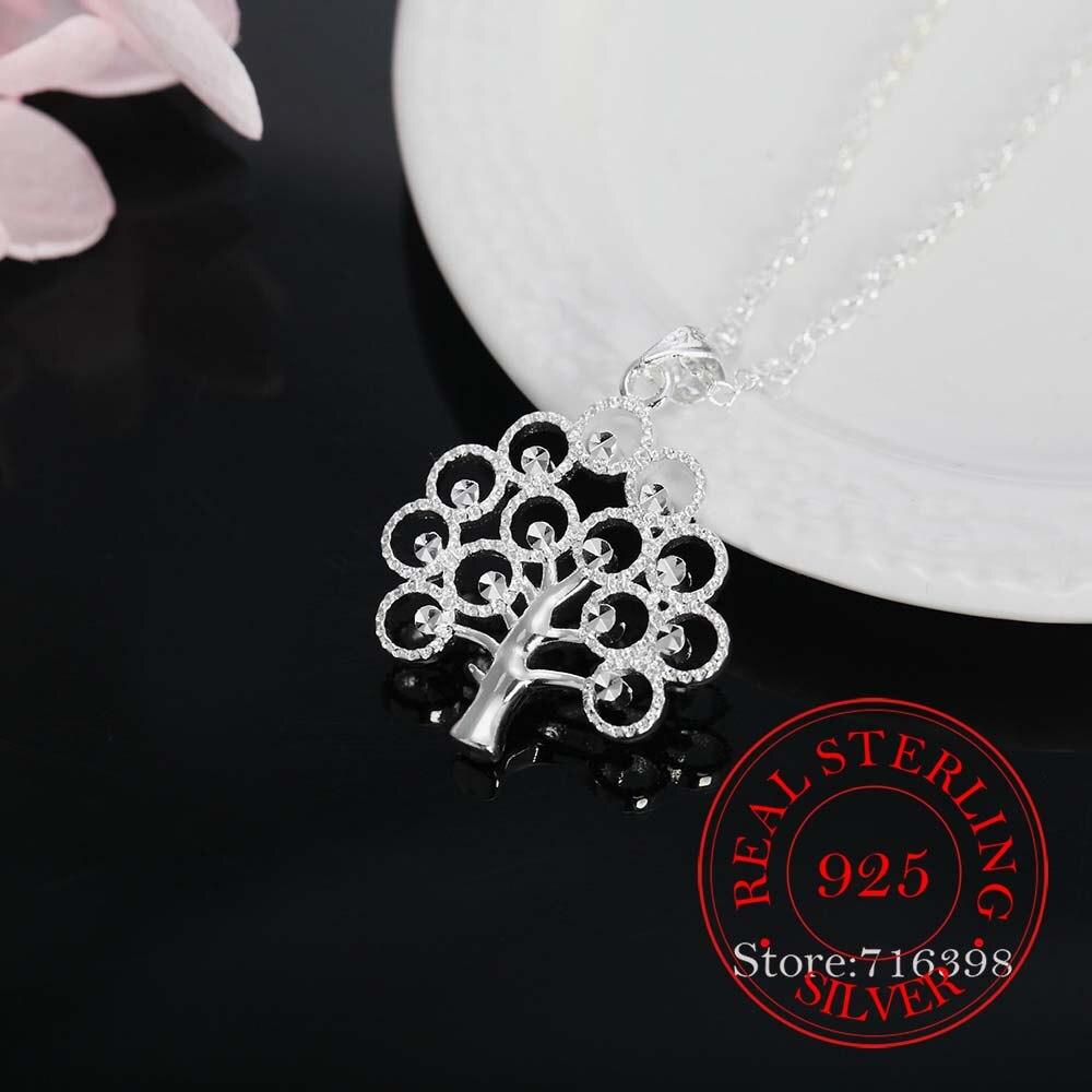 Vintage Luxury Crystal Christmas Tree Charm Statement Pendant Necklace for Women 925 Sterling Silver Fine Jewelry Accessory