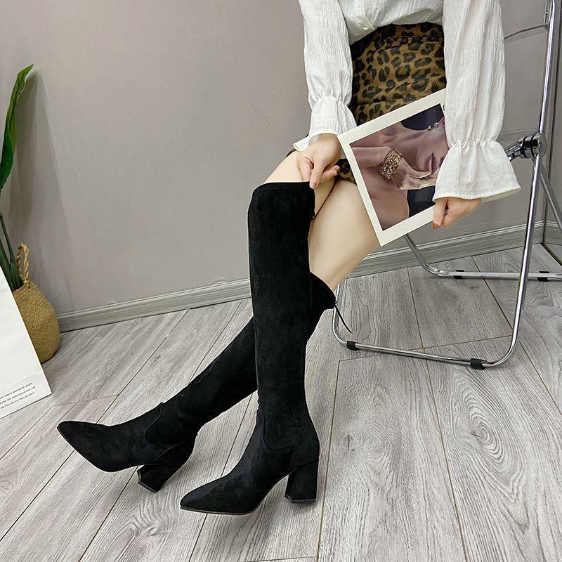 Skinny Evening Wind Long Tube Non-slip Boots Trendy Wear Comfortable Fairy Wind Versatile Boots Female 2025 Autumn and Winter New
