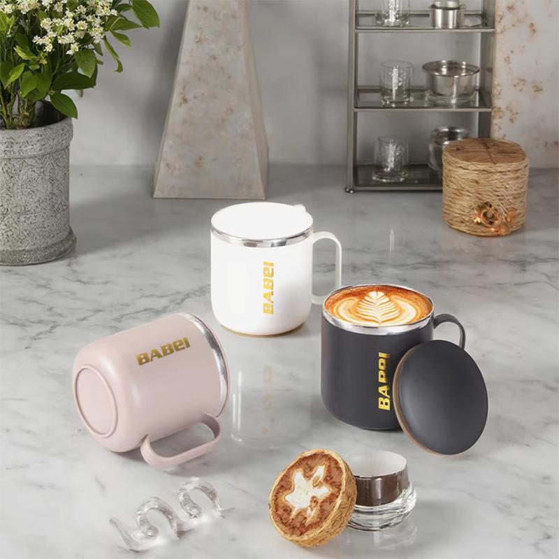 1Pc 304 Stainless Steel Thermal Mug Heat-Resistant Large Capacity Coffee Cup 400Ml Double-Layered Vacuum Flask