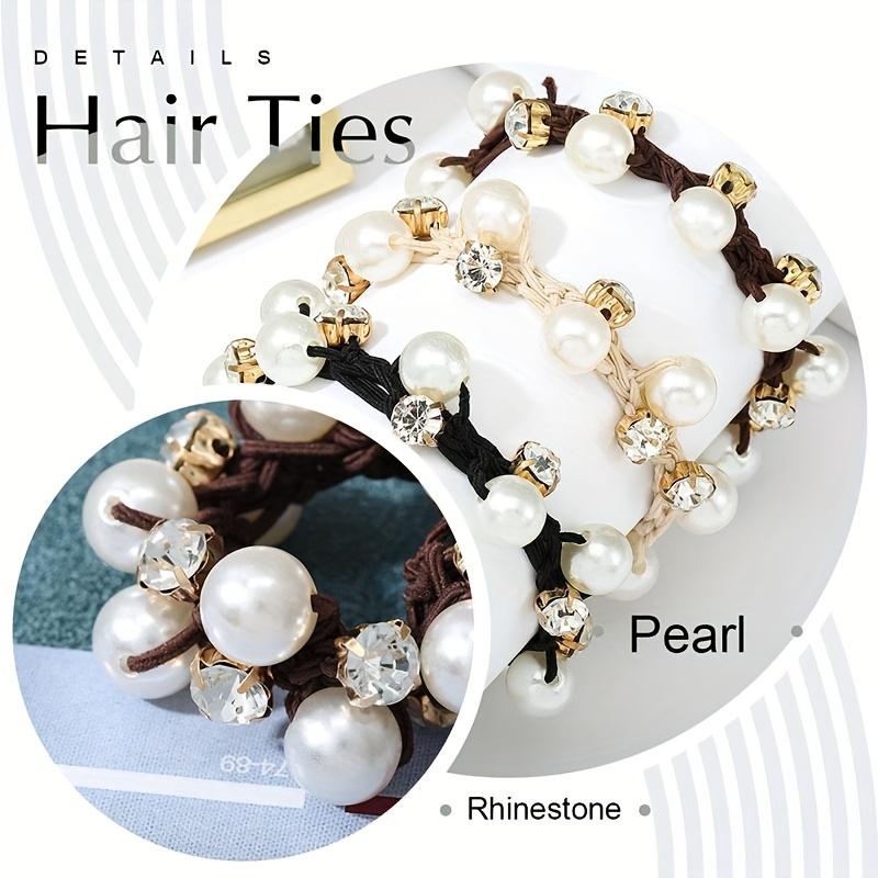 Simple And Elegant Faux Pearl Head Rope Hair Tie Elastic Band Ponytail Headband Hair Accessories