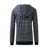 Striped Hooded Sweatshirt for Women Long Sleeve with Pocket and Zipper Drawstring