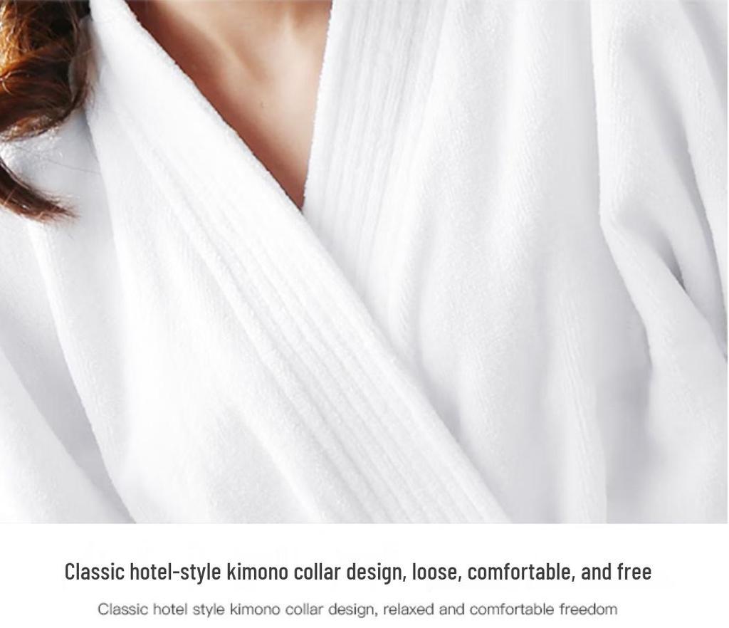 Velours-Baumwoll-Bademantel: Fünf-Sterne-Hotel- & B&B-Qualität, Anpassbar mit besticktem Logo