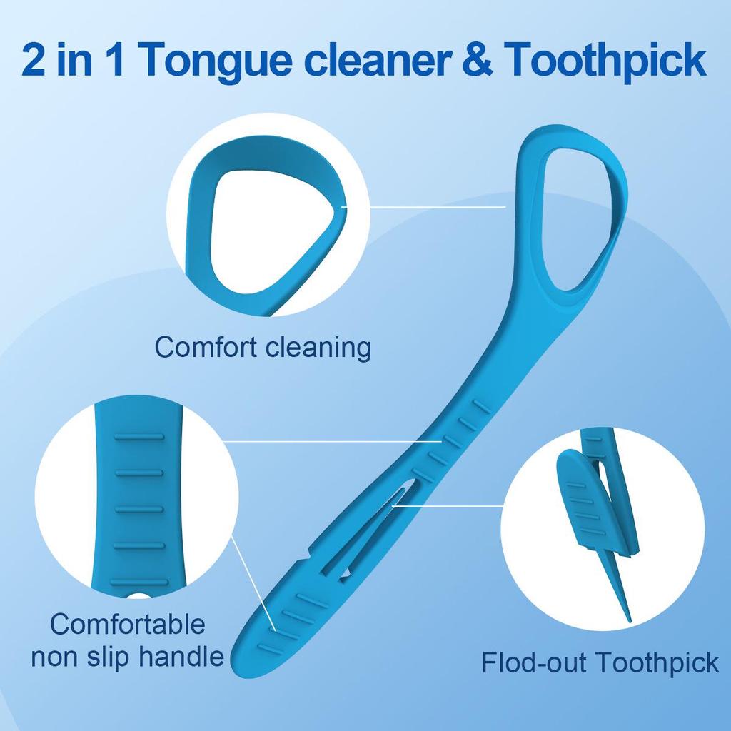 Portable Tongue Scraper Set: 36-Piece Plastic Oral Cleaning and Toothpick Kit