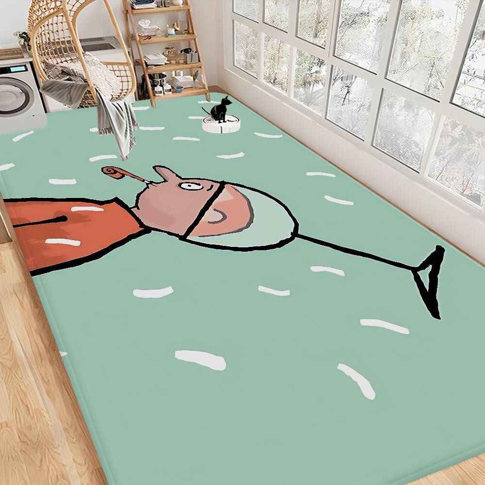 Art J-Jean J-Jullien Bathroom Mat Anti-slip Absorb Water Long Strip Cushion Bedroon Mat Welcome Doormat