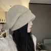 New Knitted Hat Women's Autumn and Winter Big Head Circumference Wool Hat Loose Stacking Hat Versatile Show Face Small Cold Hat