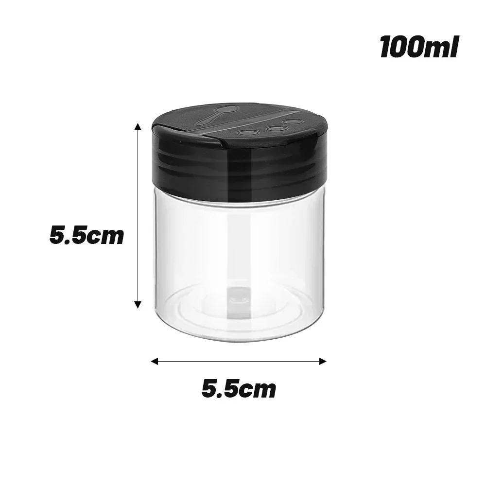 Plastic Spice Jars With Lids Clear Seasoning Containers Spice Bottles For Storing Spice Herbs Seasoning Powders Kitchen Supplies 1PC-(ONLY)