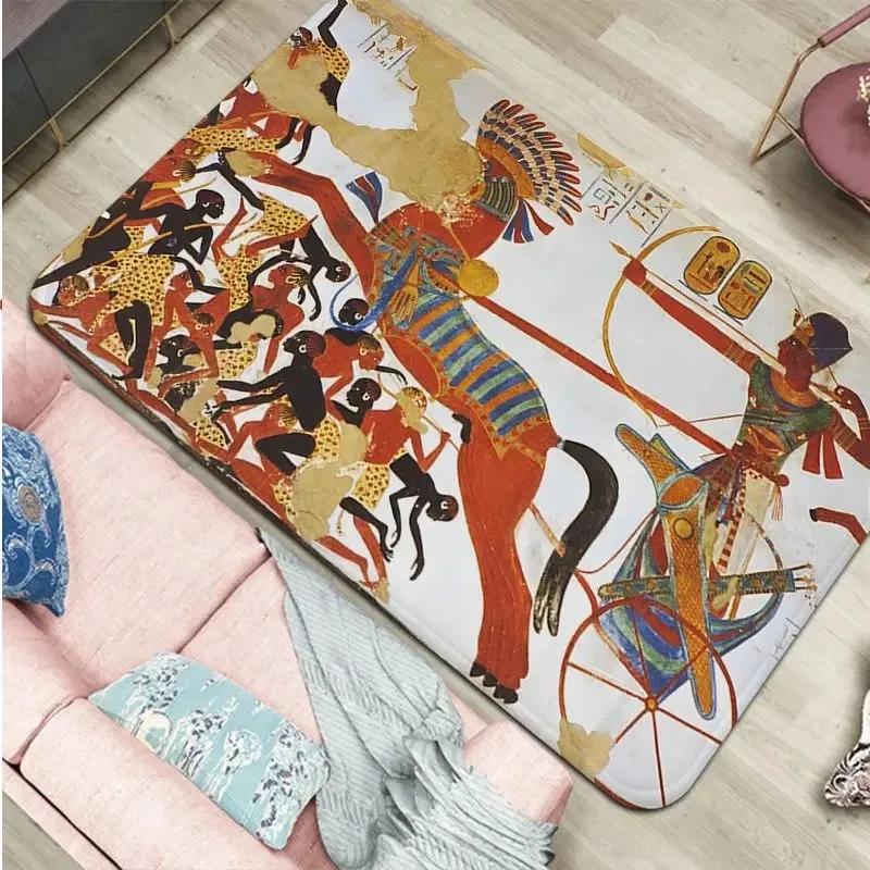 Ancient Egypt Egyptian Door Mat - Non-Slip Home Decor Washable Rugs for Kitchen, Corridor, Bathroom & Hallway Entrance