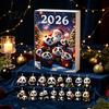 Panda Advent Calendar Calendars 2026, 2D Acrylic Cute Hanging Ornaments for Kids Christmas Countdown Gift Xmas Tree, 24 Days Calendar, Gifts
