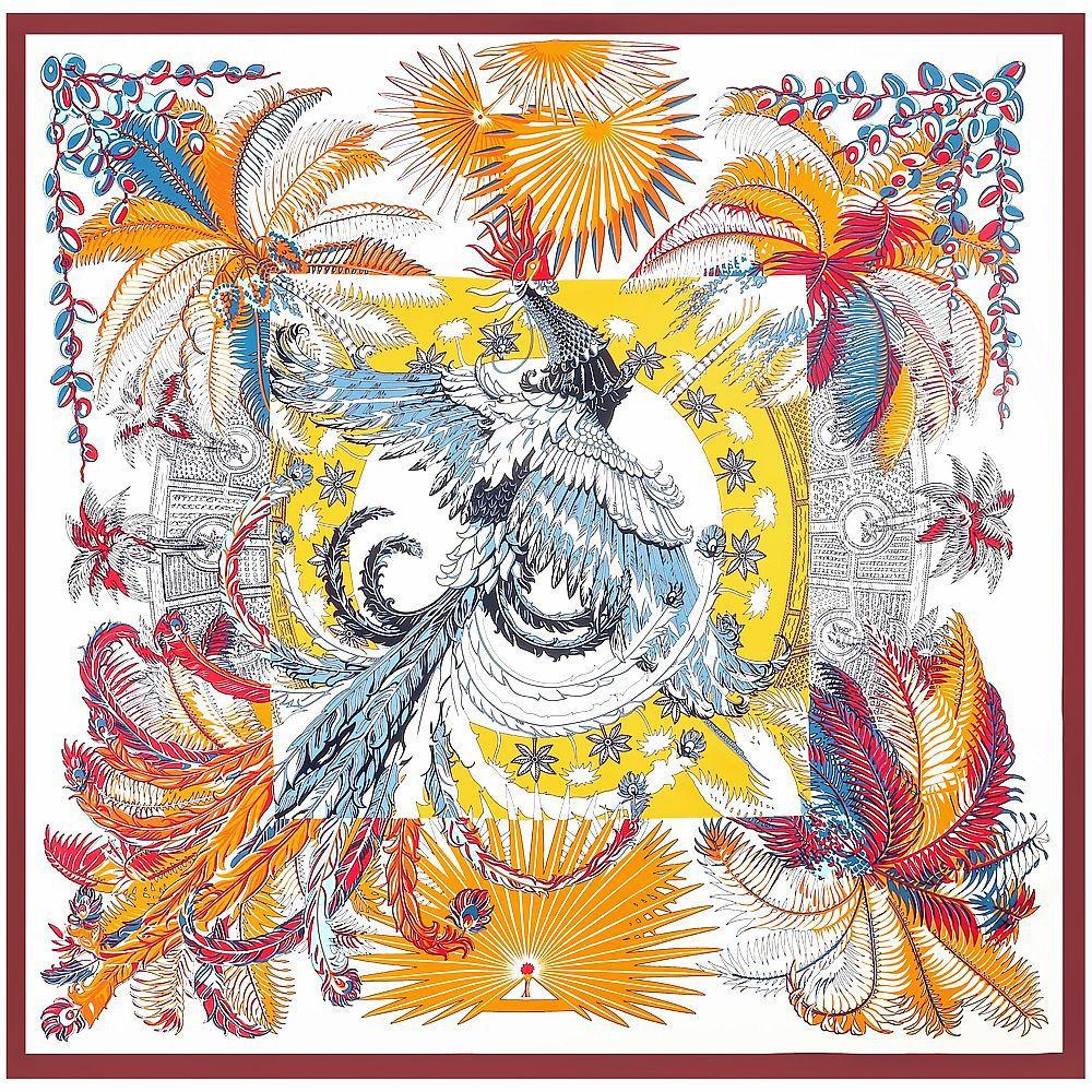 POBING Silk Scarf Women Large Shawls Horse Print Stoles Square Bandana Luxury Kerchief Big Hijab Scarf Female Foulards 130CM