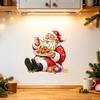 Decorative Window Film Santa Claus Wall Sticker, Waterproof PVC Decal, Removable Creative Xmas Gifts for Friends Festive Art Glass Windows And