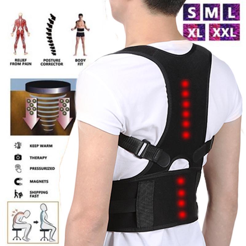Adjustable Magnets Back Support Posture Corrector for Women Men Medical Corset Therapy Brace Belt B002