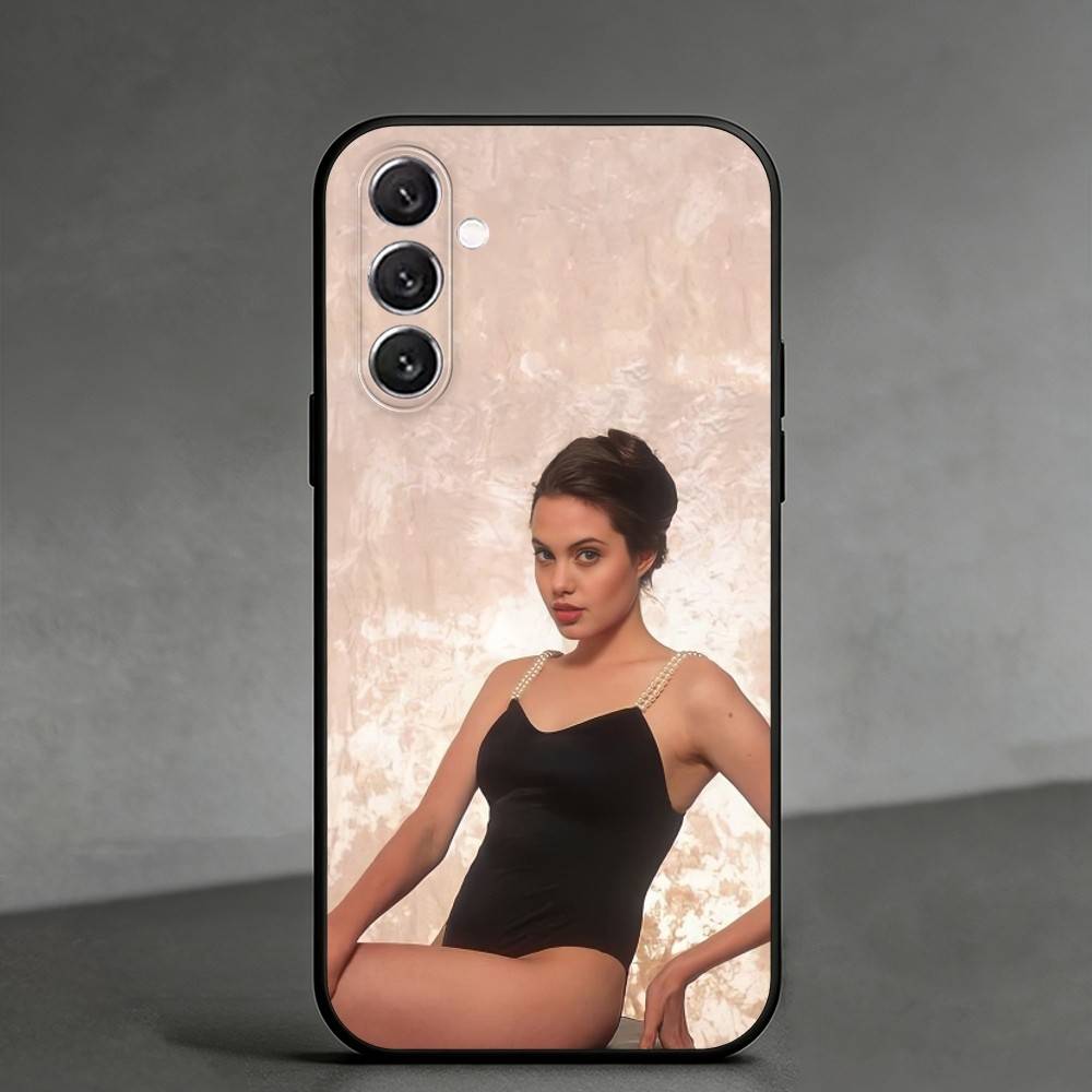 

A-Angelina Jolie Phone Case For Samsung Galaxy A91,80,73,72 ,71,53,52,32 ,31,22,21s,20,Soft Black Case Samsung a22 4g