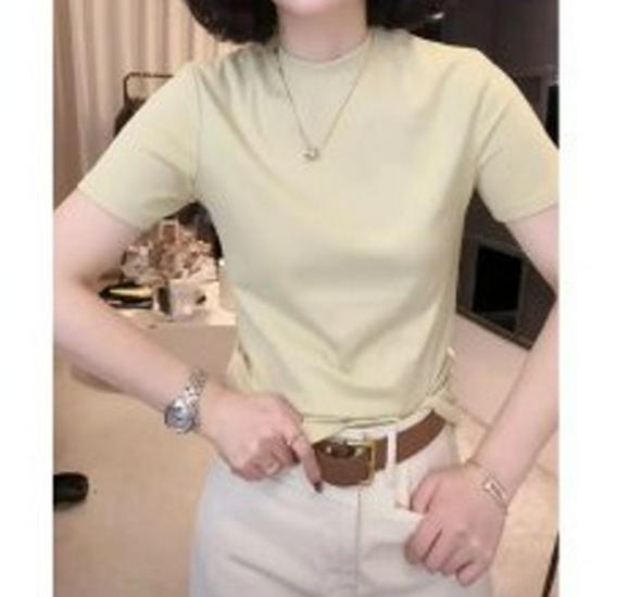 2026 Spring/Summer Korean Style Slim Fit Women's Base Layer T-Shirt - Short Sleeve, Versatile, and Simple Design