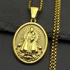 Brésil Notre-Dame d'Aparecida Pendentif Médaille Collier pour Hommes Femmes Acier Inoxydable Couleur Dorée Bijoux Vierge Marie