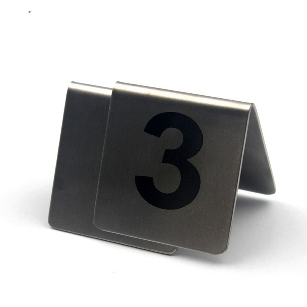 Stainless Steel Numbered Table Tents Numbered 1 Through 25 Numbers