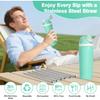 6 PCS Metal Straw Replacement for Owala Freesip 16oz Kids Water Bottle, Reble Stainless Steel Straws with 2 Cleaning Brushes, BPA-free Dishwasher