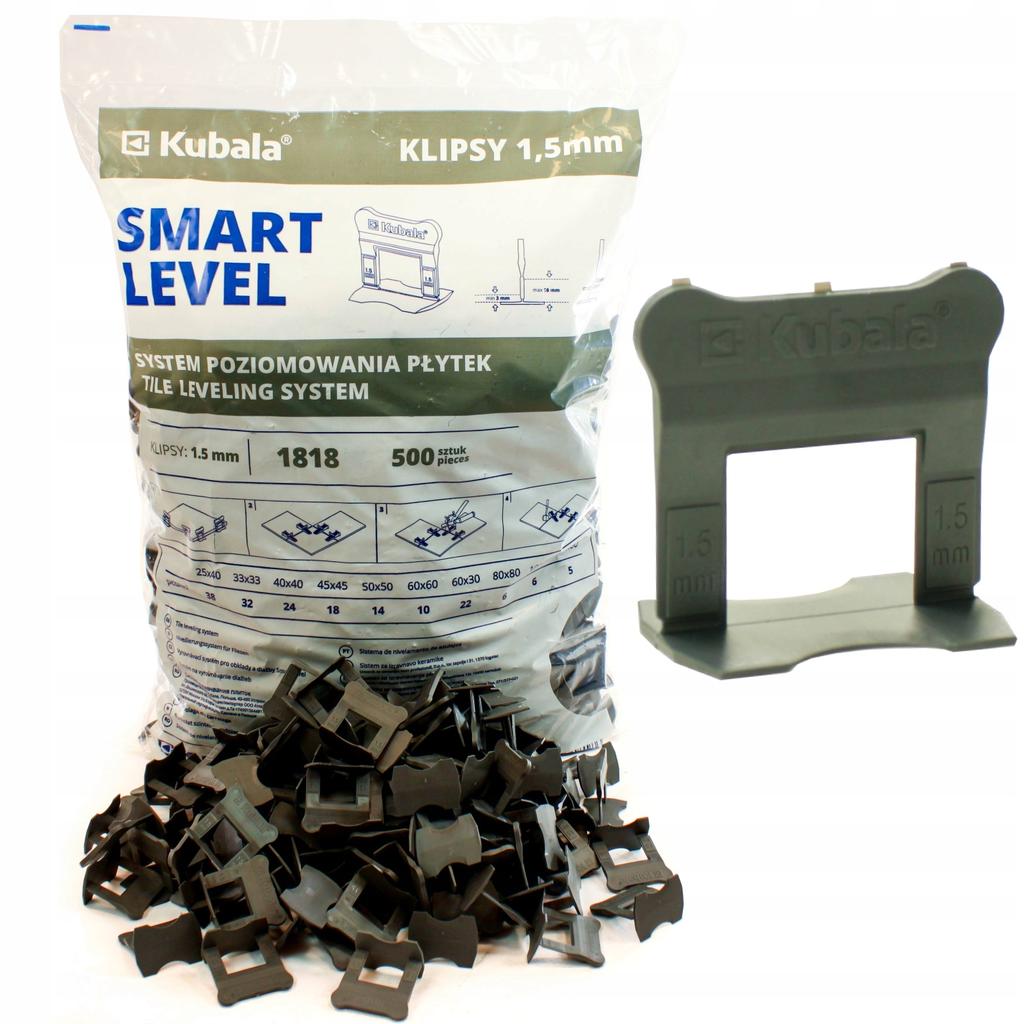 Kubala 1818 Levelling System Clips 1.5Mm 500 Pcs