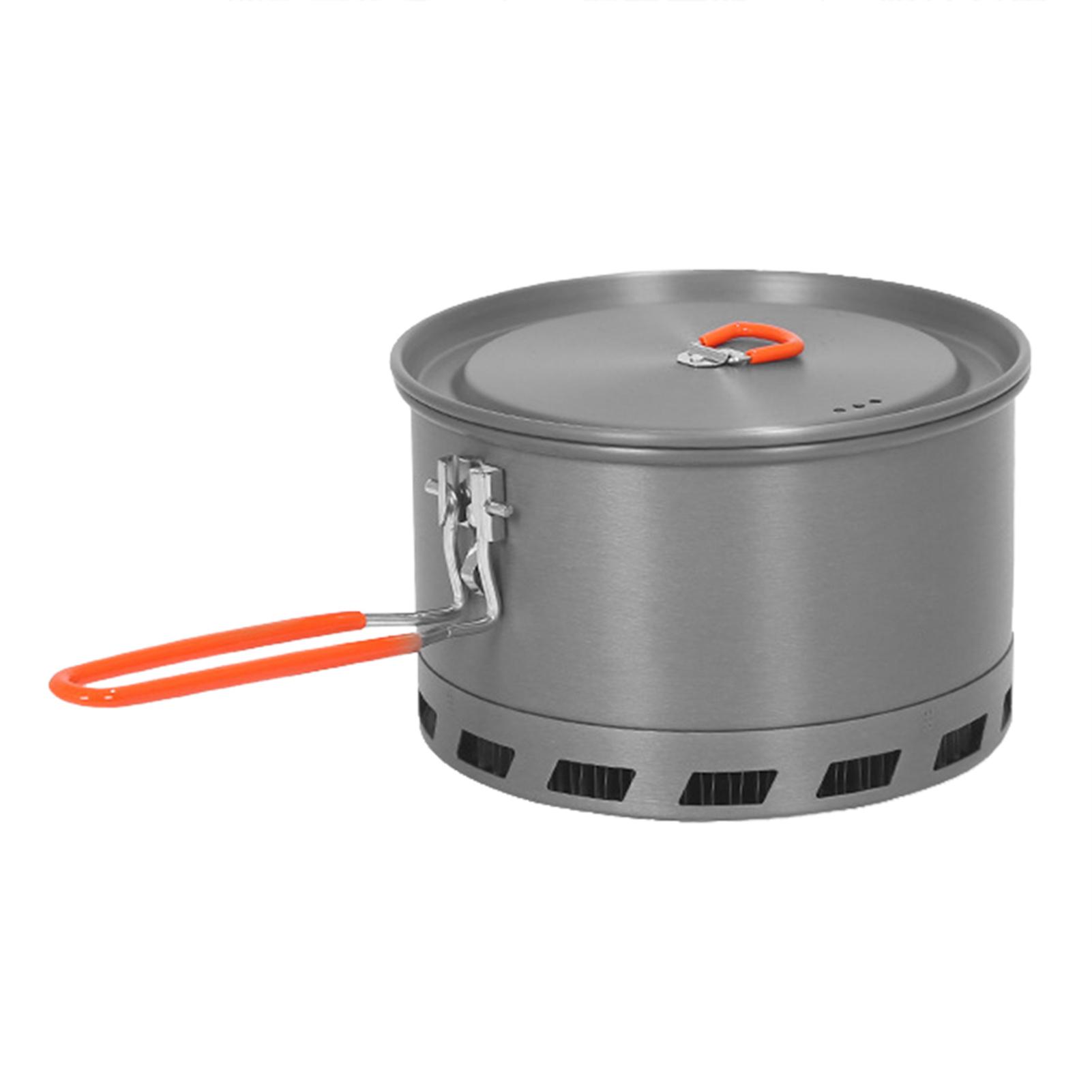 Shoemst 1.5 2.1L Outdoor Camping Traveling Hiking Heat Collection Pot Cooking Tableware
