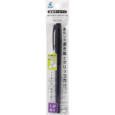 Pilot Super Grip G Ballpoint Cap Pack of Pens Pen, Type, 1.2mm, Black, PBSGC10BBB, 1.2mm (Pilot)