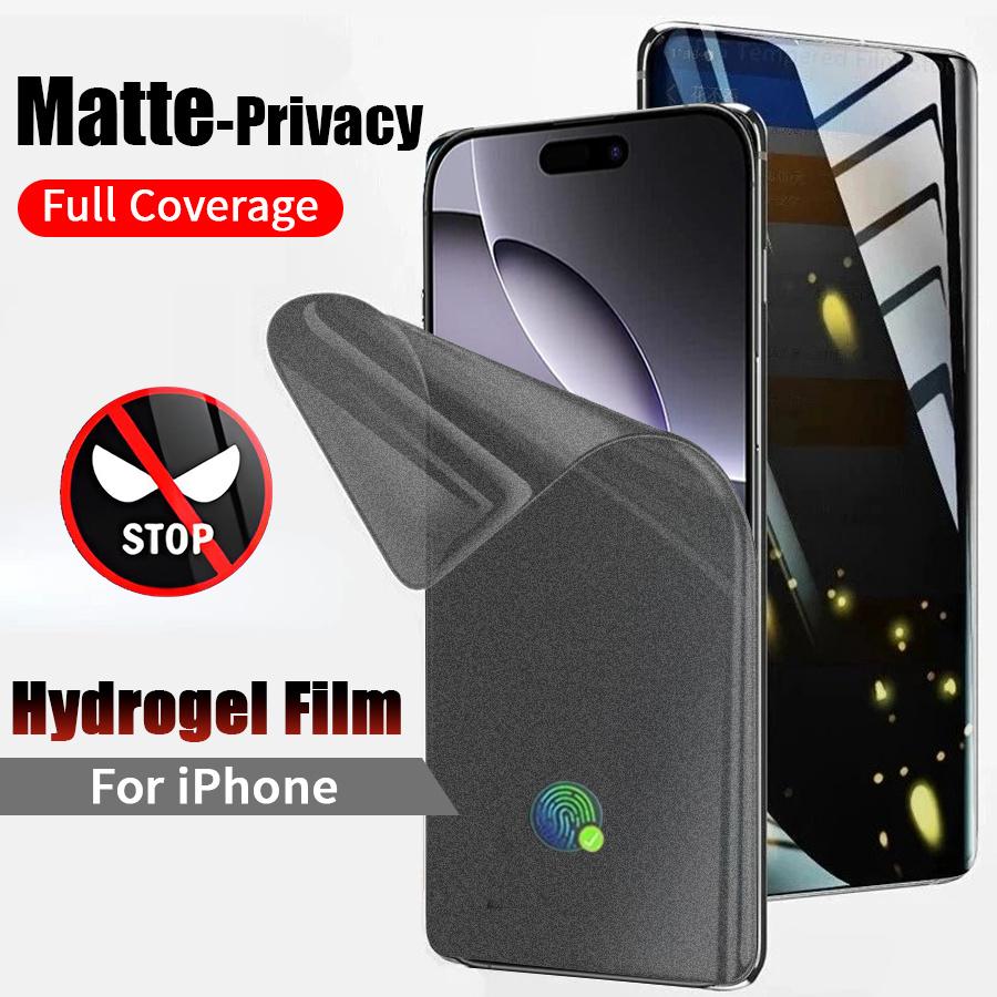 For iPhone 11 12 13 14 15 16e 16 17 18 Pro Max XR Air Matte Privacy Soft Hydrogel Film Screen Protector