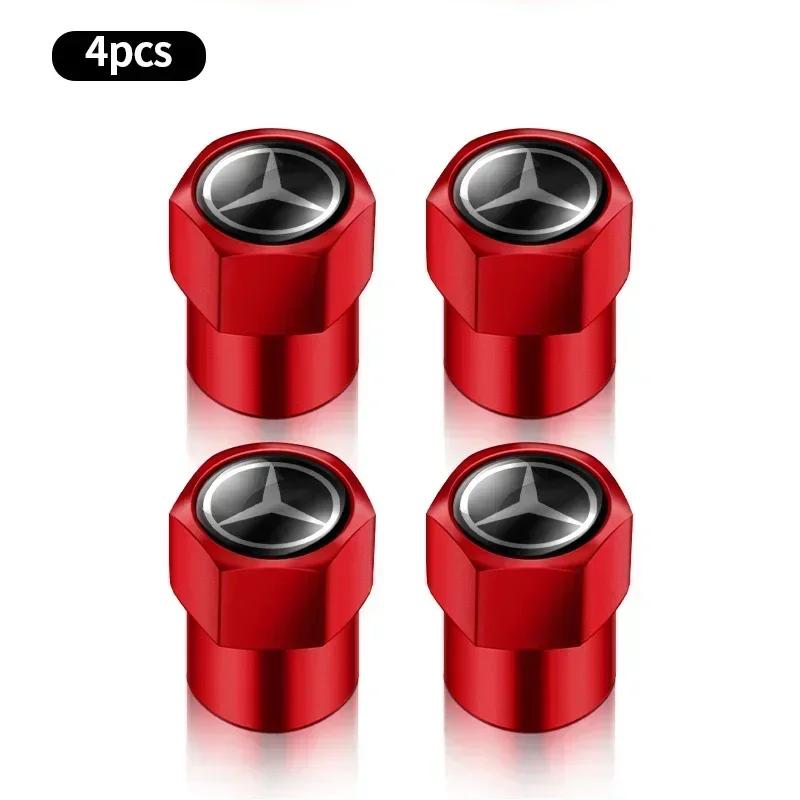 4pcs Car Tire Valve Caps Emblem metal Cap Case For Mercedes Benz B/C/E/S Class A Class C200L GLC GLE CLA Accessories Car Styling AF1