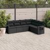 Vidaxl 6-Cz. Garden Furniture Set With Cushions, Black Poly Rattan