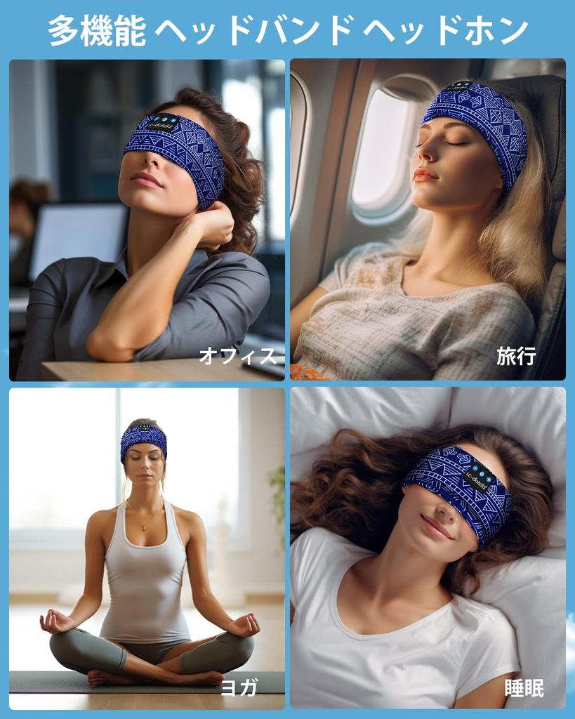 Headband Headphones for Bluetooth Wireless Earphones for HiFi Compatible with iPhone Technically Sleep Suitable for Navy Blue LC-dolida Over-ear