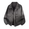 New spring and autumn new men's American retro leather jacket, lapel trendy men's clothing