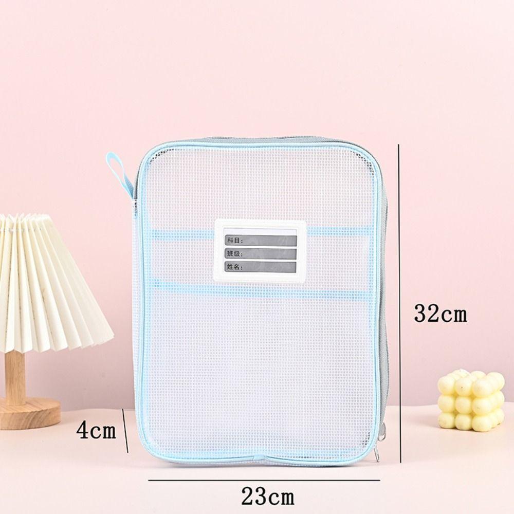 Zipper Test Paper Storage Bag A4 Stationery Organizer Pouch Sorting Bag Transparent File Bag  Kids