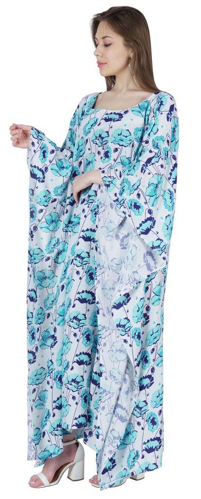 Moomaya Long Kaftan Maxi Dress For Women  s Kimono Sleeves Beachwear Cover Up Plus Size