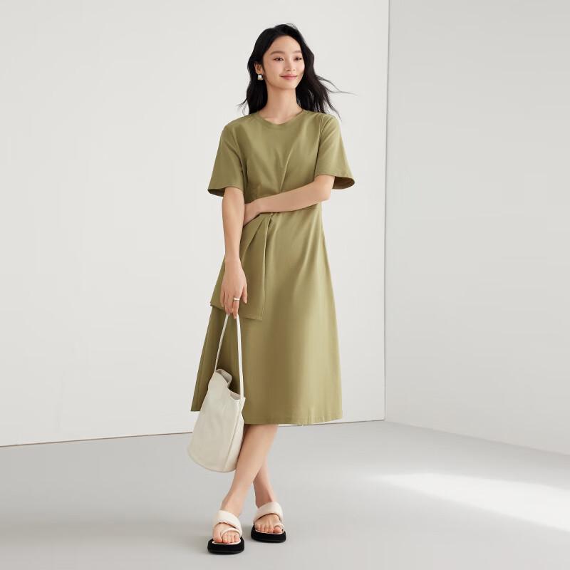 

Elva Island Women s Pleated A-Line Midi Dress M