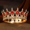 Barock Kristall Runde Diadem und Kronen Stirnband für Damen Party Abschlussball Diadem Braut Hochzeit Haar Accessoires Schmuck Krone Diadem