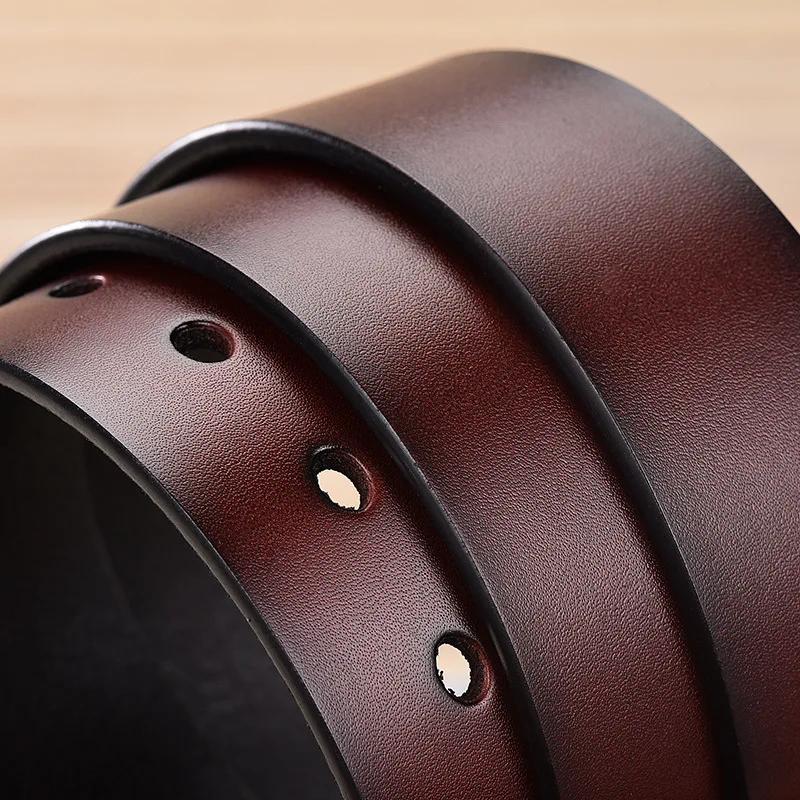 Men Alloy Pin Buckle Belt Men's Belt Vintage Needle Buckle Men's Leather Belt High Quality Black Brown 3.8cm Width