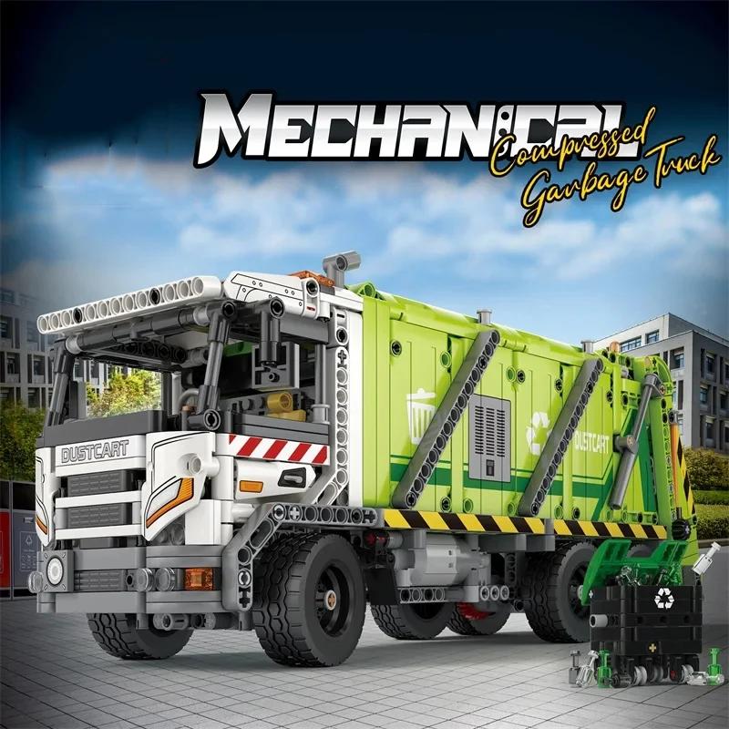 Bai Fen Bai Dolls And Toys 1468Pcs Remote Control Compressed Garbage Truck Building Blocks City Sanitation Technical Rc Car Model Bricks Kids Toys Gifts
