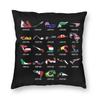 F1 Circuits Pillowcase Polyester Linen Velvet Pattern Zip Decor Throw Pillow Case Bed Cushion Cover