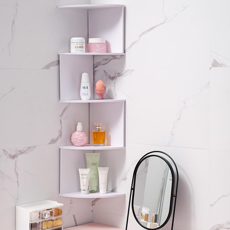 Five-Layer No-Drill Corner Wall Shelf for Bedroom & Living Room