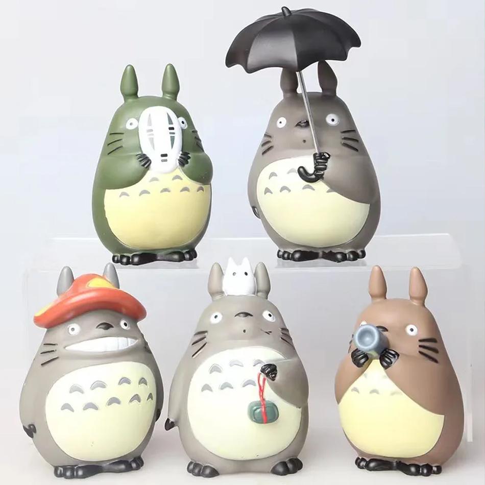 5/12Pcs Anime Miyazaki Hayao Series Totoro Figure Mini Statue Cute Micro Landscape Decorative Ornaments Car Ornament Kid Gifts