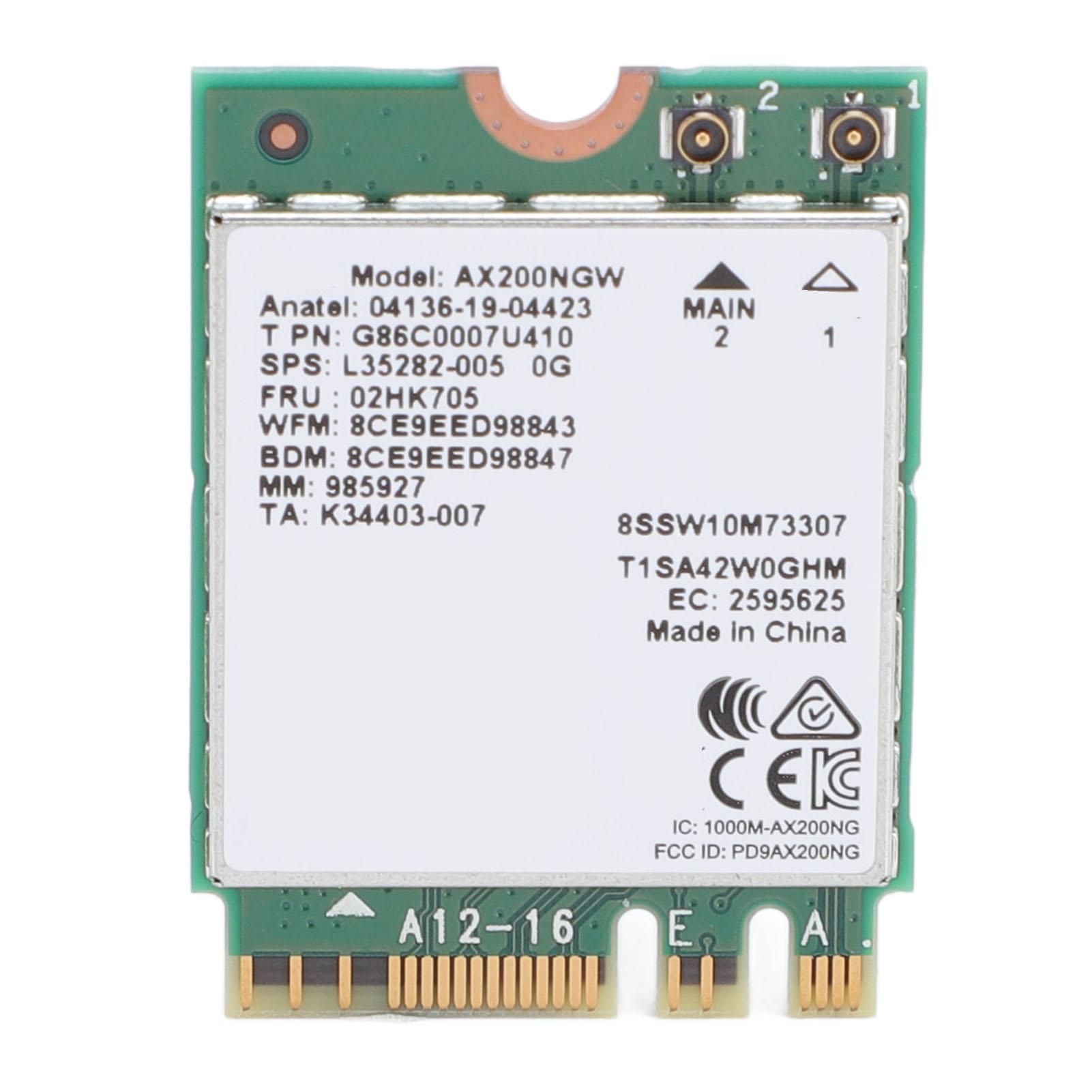 

Wireless Card for AX200NGW 2.4GHz 5GHz Double Band Gigabit Bluetooth 5.2 WPA3 Wireless 6E Laptop