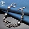 925 Sterling Silver Multi-Circle Ball Smooth Bead Chain Bracelet Jewelry