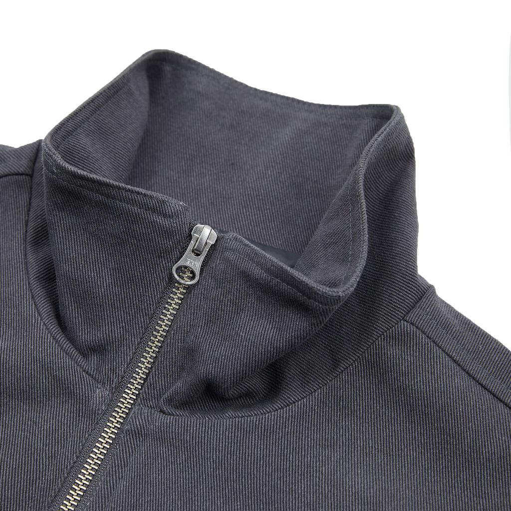Champagne Blank Aesthetic Heavy Cotton Hidden Detail 2-Way Jacket Gray