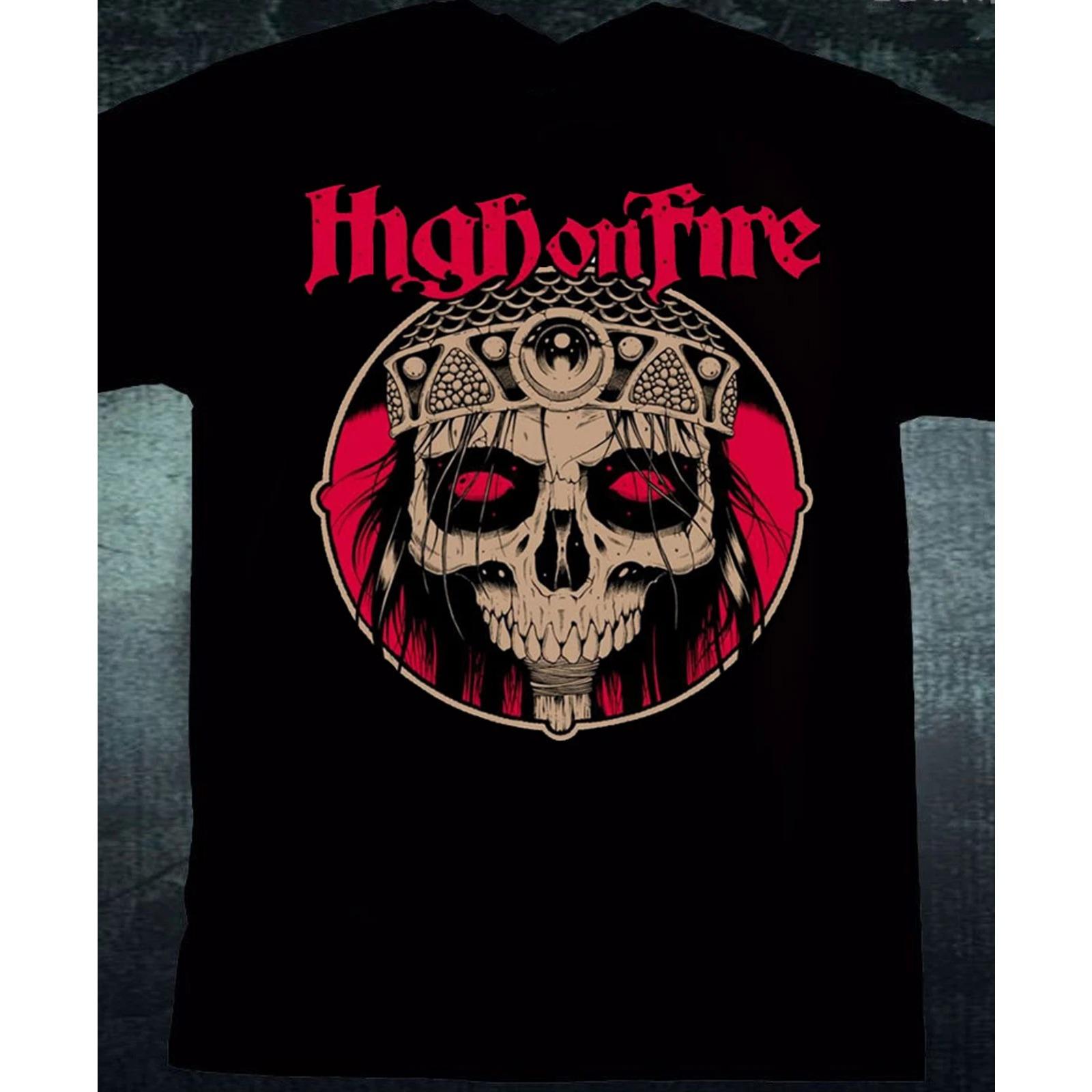 

Summer Hot Selling NEW High on Fire Band Black Tshirt Mens Round Neck Short Sleeved Shirt 4XL