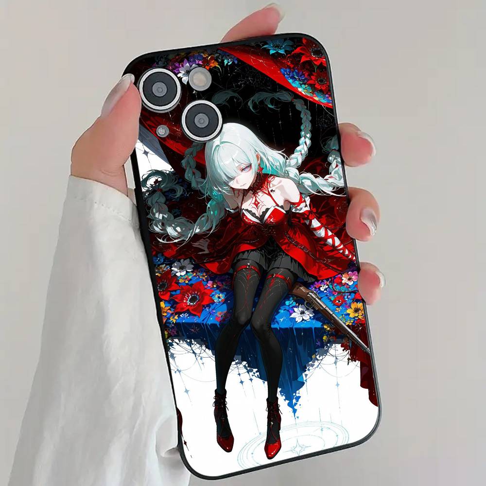 Anime Game W-Wuthering W-Waves Phone Case Cool Black Silicone Soft For IPhone 16 15 14 13 12 11 X XR Plus Pro Max Plus