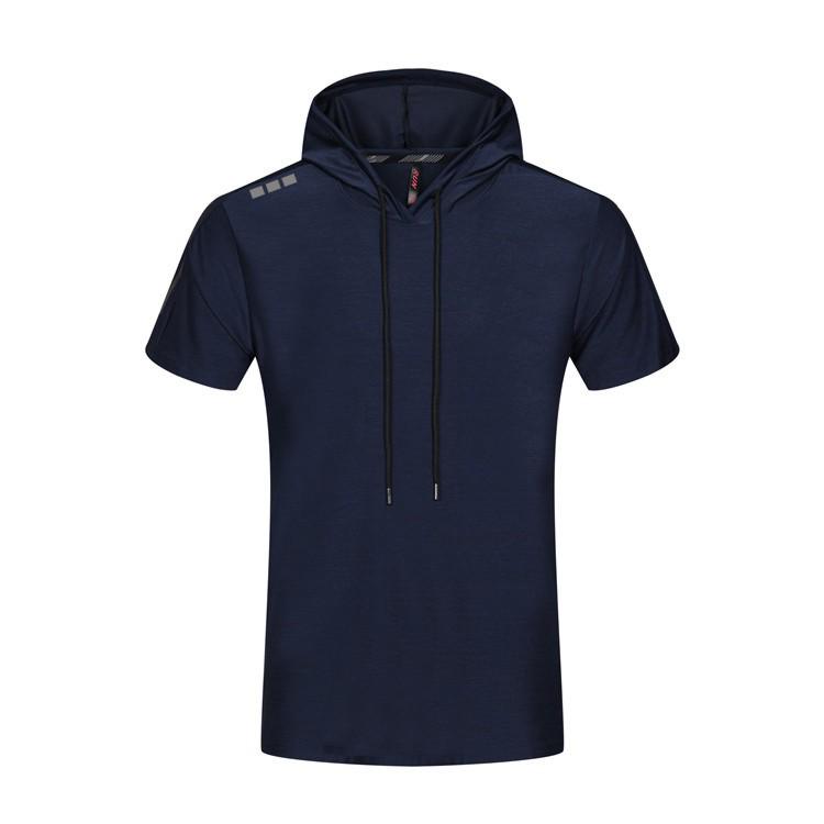 Hunter Star Camiseta fitness masculina de manga curta com capuz e secagem rápida