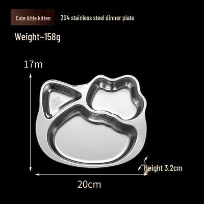 304 Stainless Steel Kids Divided Cartoon Meal Plate