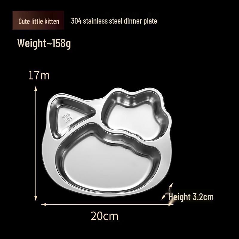 304 Stainless Steel Kids Divided Cartoon Meal Plate