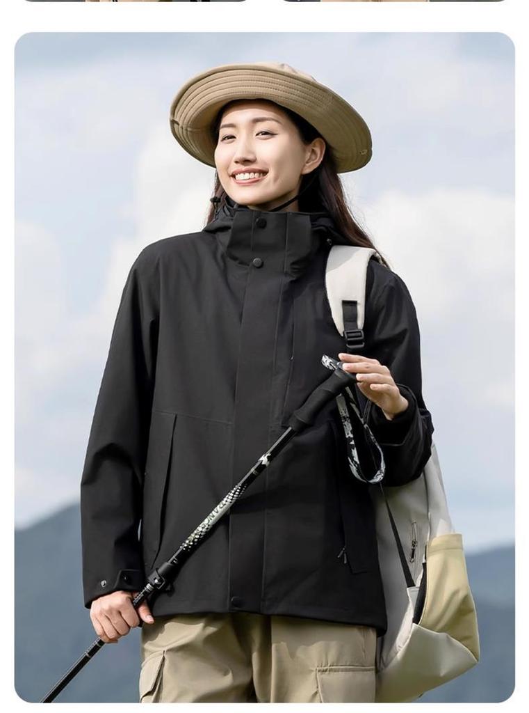 Women's Custom Embroidered Autumn-Winter 3-in-1 Mountaineering Jacket Work Uniform